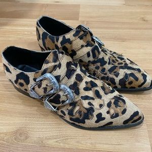 Leopard “Pony Hair” Monk Shoes